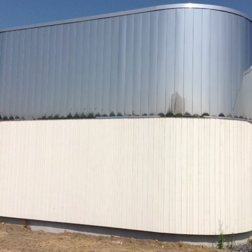 Ecole - Saint Amand les eaux / Avant propos / Joint double rhombus et eurochannel blanc - bardage cape cod